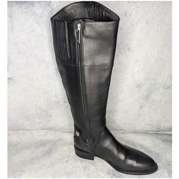 Aquatalia Black Leather Nerina Knee High Tall Riding Boot in Black, Size 6.5 - Picture 8 of 14